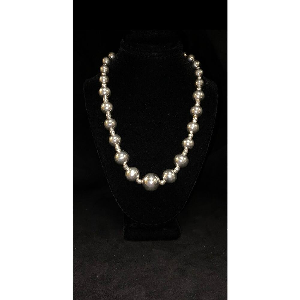 S925 36.9G GRADUATING BEADED NECKLACE